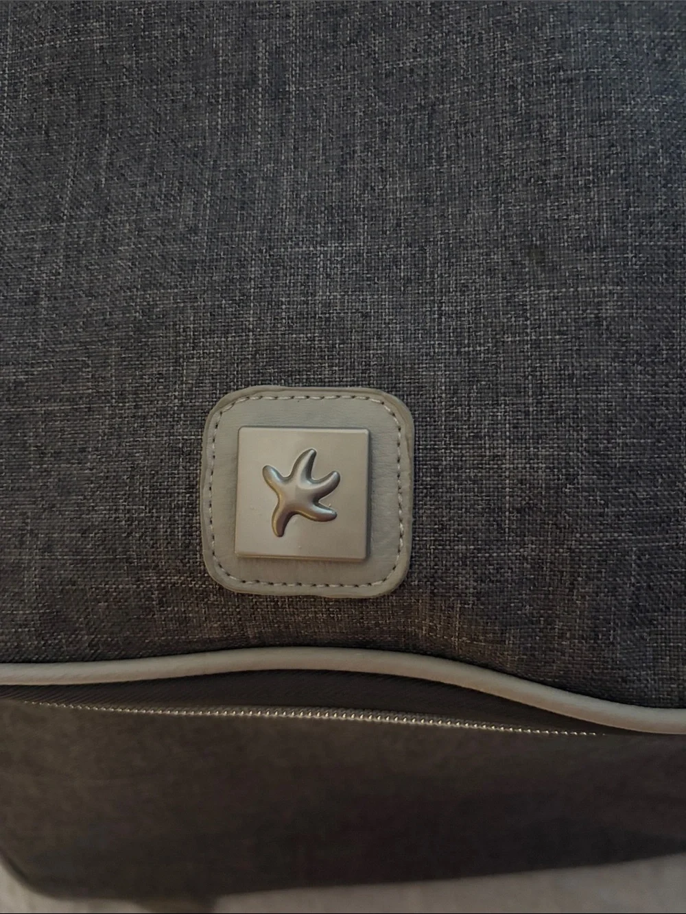 Gray Backpack with Cream Trim by Unknown Brand - Everyday Travel Pack